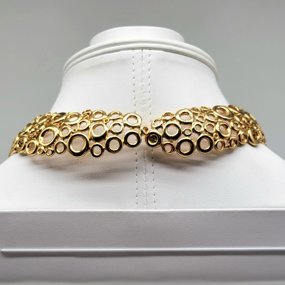 Vintage Givenchy RARE Geometric Circle Bubble Choker Hinged Statement Collar - Picture 6 of 12